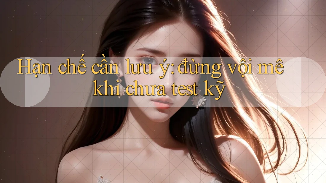 Hạn chế cần lưu ý: đừng vội mê khi chưa test kỹ Hạn chế cần lưu ý: đừng vội mê khi chưa test kỹ