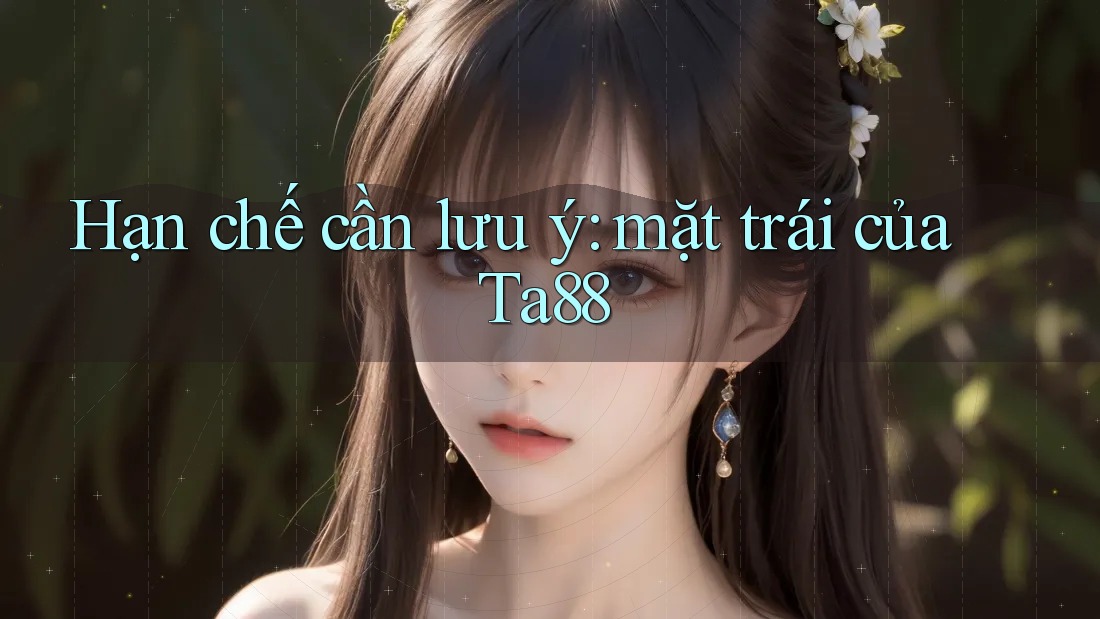 Hạn chế cần lưu ý: mặt trái của Ta88 Hạn chế cần lưu ý: mặt trái của Ta88